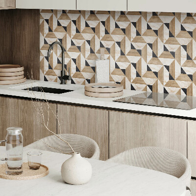 Rectangular bathroom wall panel Abstract motif of triangular shapes