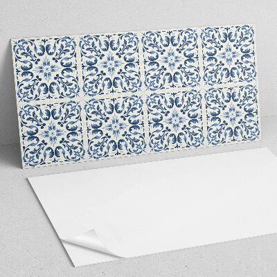 Rectangular wall panel A floral motif in a tiled composition