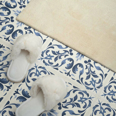 Rectangular wall panel A floral motif in a tiled composition