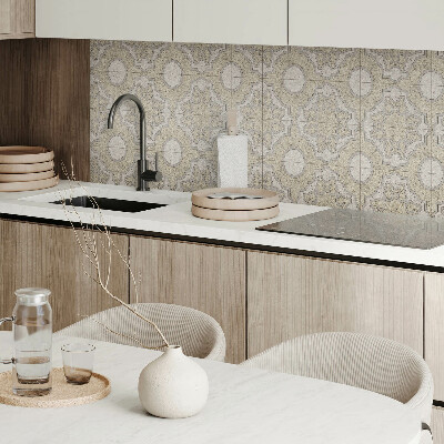 Rectangular bathroom wall panel Mosaic pattern with circles