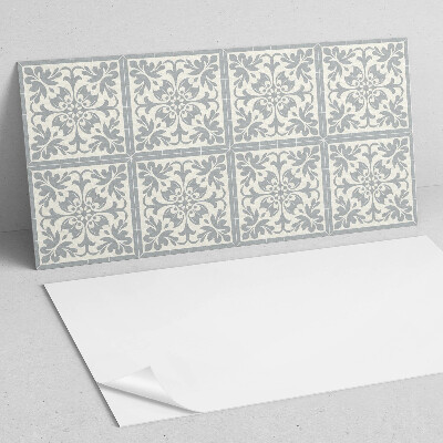 Rectangular decorative wall panel Floral motif on tiles