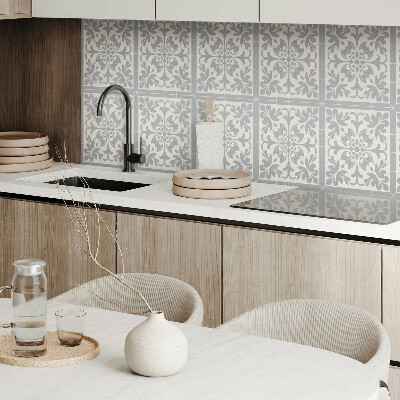 Rectangular decorative wall panel Floral motif on tiles