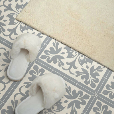 Rectangular decorative wall panel Floral motif on tiles