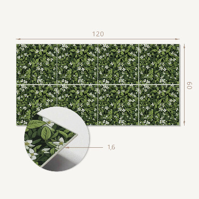 Rectangular wall panel Floral arrangement with leaves