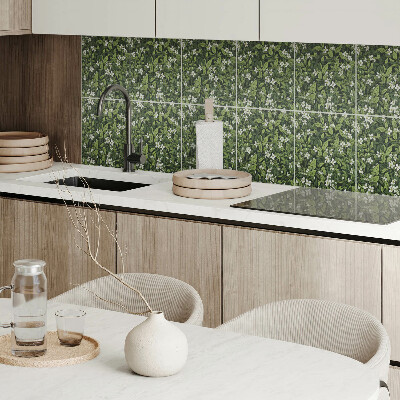 Rectangular wall panel Floral arrangement with leaves