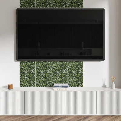Rectangular wall panel Floral arrangement with leaves