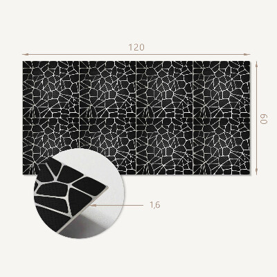 Rectangular bathroom wall panel Abstract mosaic pattern