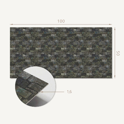 Rectangular wall panel Brick urban motif