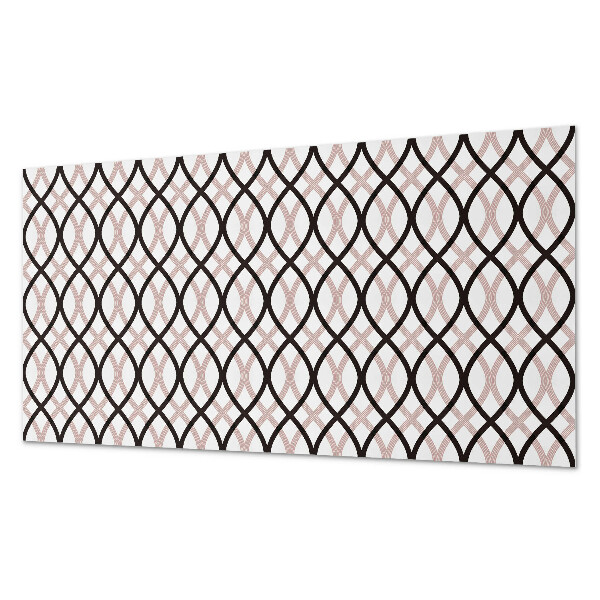 Rectangular bathroom wall panel Wavy lines motif