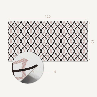 Rectangular bathroom wall panel Wavy lines motif