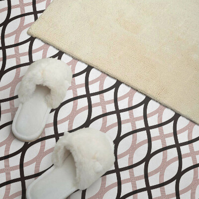 Rectangular bathroom wall panel Wavy lines motif