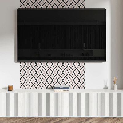 Rectangular bathroom wall panel Wavy lines motif