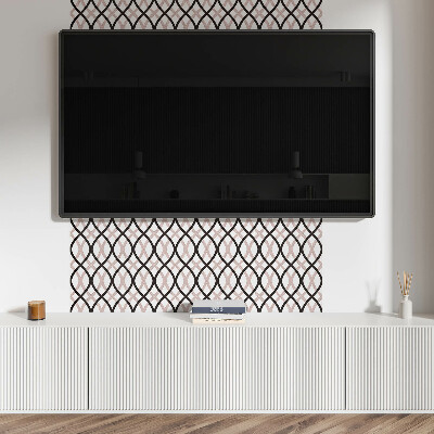 Rectangular bathroom wall panel Wavy lines motif