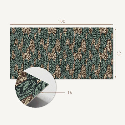 Rectangular wall panel Leaves in a flat arrangement