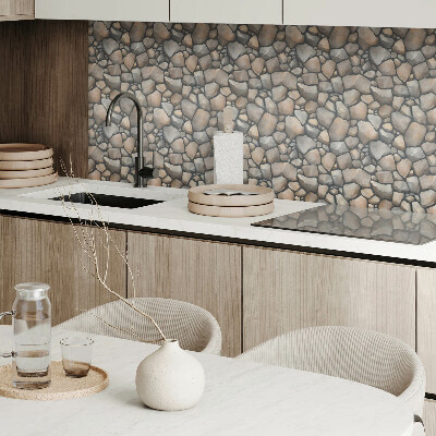 Rectangular decorative wall panel Stone structure motif