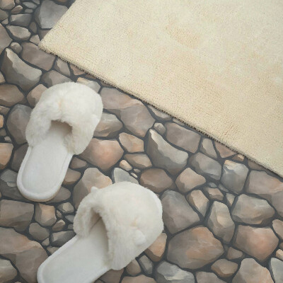 Rectangular decorative wall panel Stone structure motif
