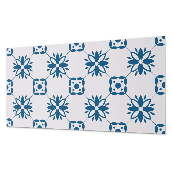 Rectangular wall panel Floral motif with green leaves