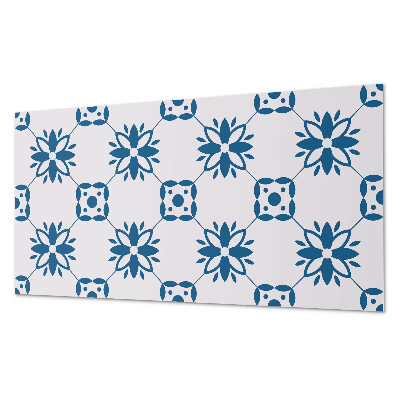 Rectangular wall panel Floral motif with green leaves