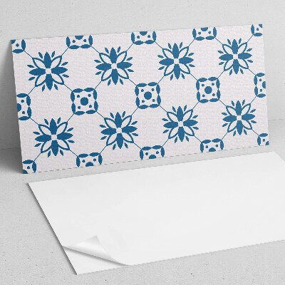 Rectangular wall panel Floral motif with green leaves