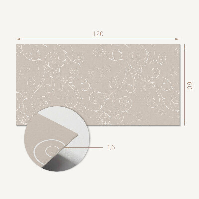 Rectangular bathroom wall panel Subtle spiral and leaf patterns