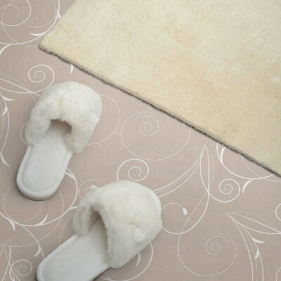 Rectangular bathroom wall panel Subtle spiral and leaf patterns