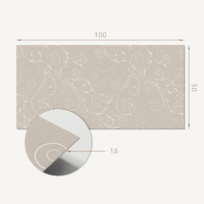 Rectangular bathroom wall panel Subtle spiral and leaf patterns