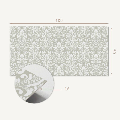 Rectangular decorative wall panel A plant motif with decorative details
