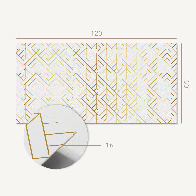 Rectangular wall panel Leafy pattern in 3D