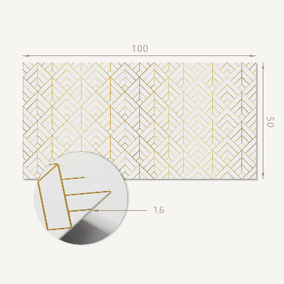 Rectangular wall panel Leafy pattern in 3D