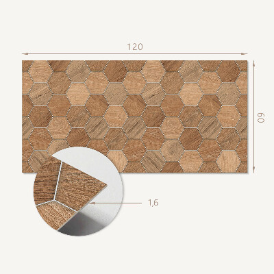 Rectangular bathroom wall panel Hexagonal pattern on the surface