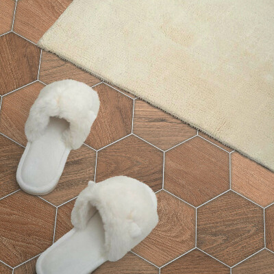 Rectangular bathroom wall panel Hexagonal pattern on the surface