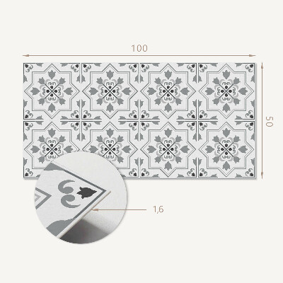 Rectangular bathroom wall panel Floral design in harmonious shades