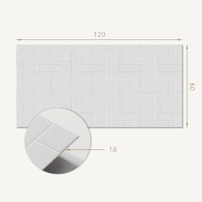 Rectangular wall panel Retro brick herringbone patterns