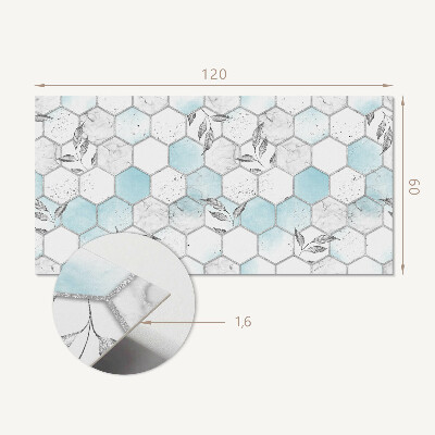 Rectangular bathroom wall panel Hexagonal leaf mosaic