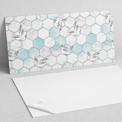 Rectangular bathroom wall panel Hexagonal leaf mosaic