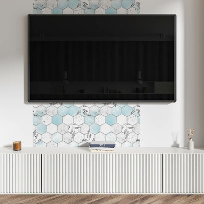 Rectangular bathroom wall panel Hexagonal leaf mosaic