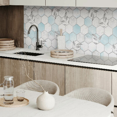 Rectangular bathroom wall panel Hexagonal leaf mosaic