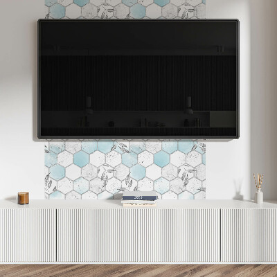 Rectangular bathroom wall panel Hexagonal leaf mosaic
