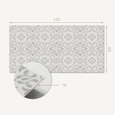 Rectangular wall panel Floral pattern with intricate details