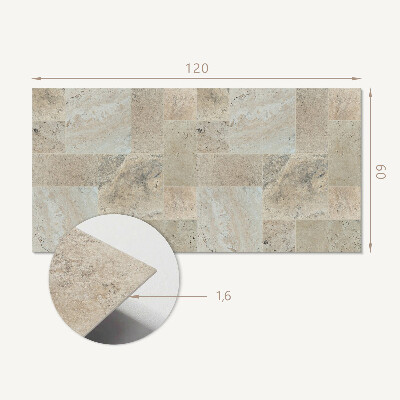 Rectangular wall panel Mosaic pattern of stones