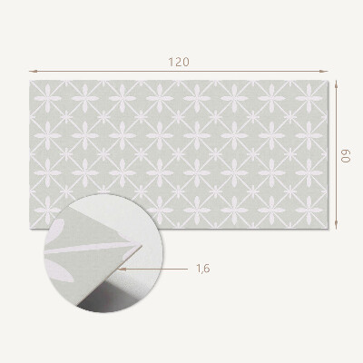 Rectangular bathroom wall panel Floral motif in a mesh