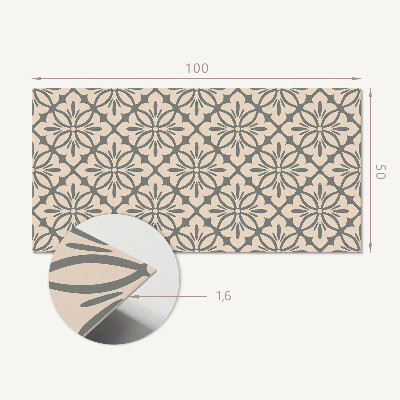 Rectangular wall panel Floral motif with subtle accents
