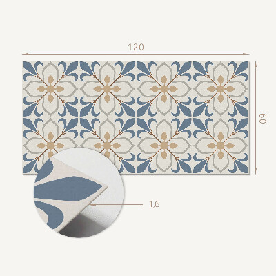 Rectangular bathroom wall panel Floral motif with leaves