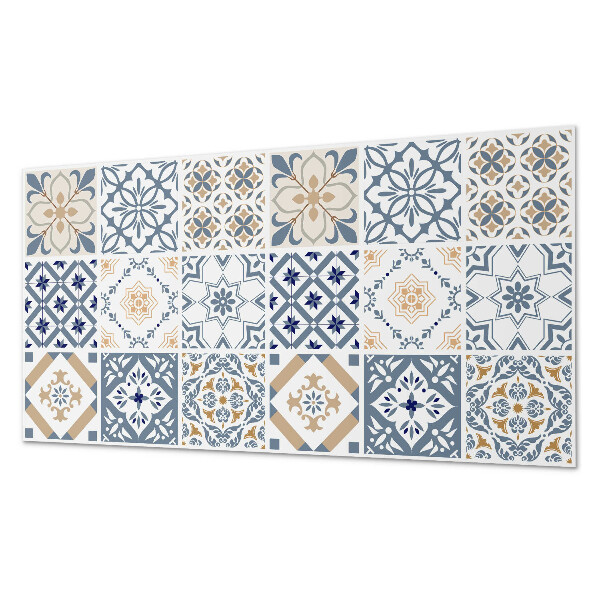 Rectangular bathroom wall panel Mosaic grids in a unique style