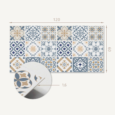 Rectangular bathroom wall panel Mosaic grids in a unique style