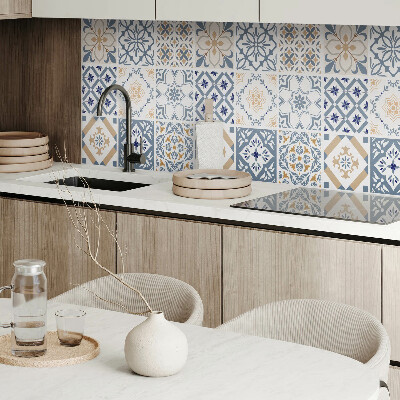 Rectangular bathroom wall panel Mosaic grids in a unique style