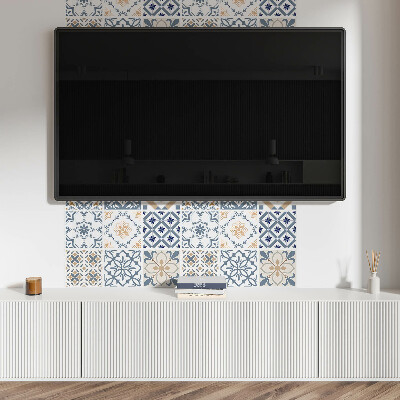 Rectangular bathroom wall panel Mosaic grids in a unique style