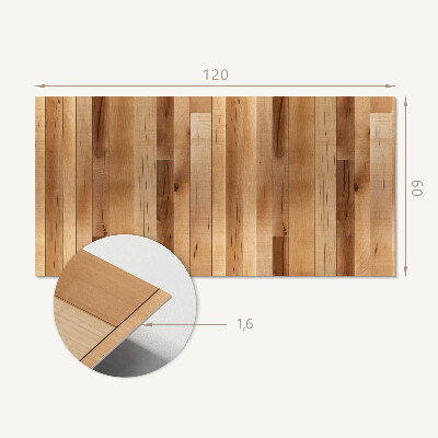 Rectangular decorative wall panel Wood-inspired pattern