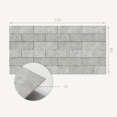 Rectangular bathroom wall panel Brick structures in 3D