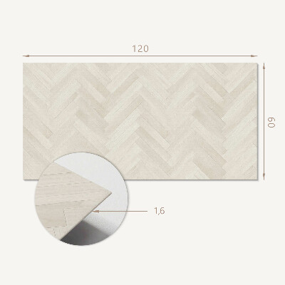 Rectangular bathroom wall panel Herringbone pattern on wood